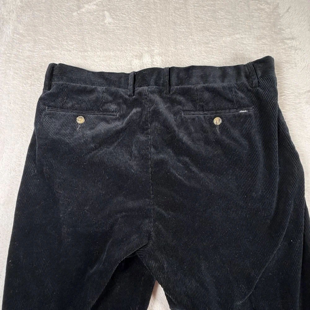 Polo Ralph Lauren Stretch Classic Fit Corduroy Pants Mens 36x30 Black Straight